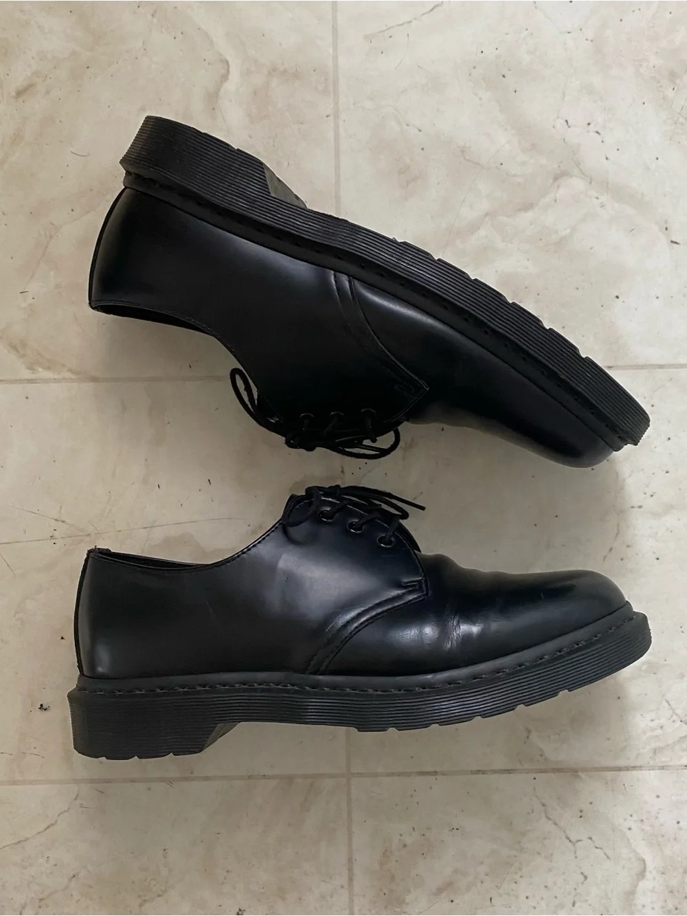 $160 Dr. Martens 1461 Mono Black Smooth Leather Lace-up Men's Oxford Derby Sz 9